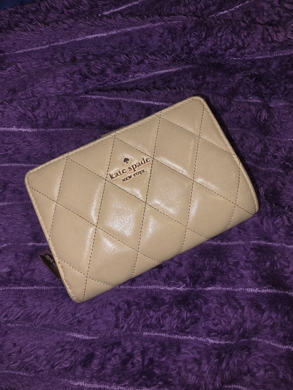 Kate Spade Yellow Leather Quilted Wallet